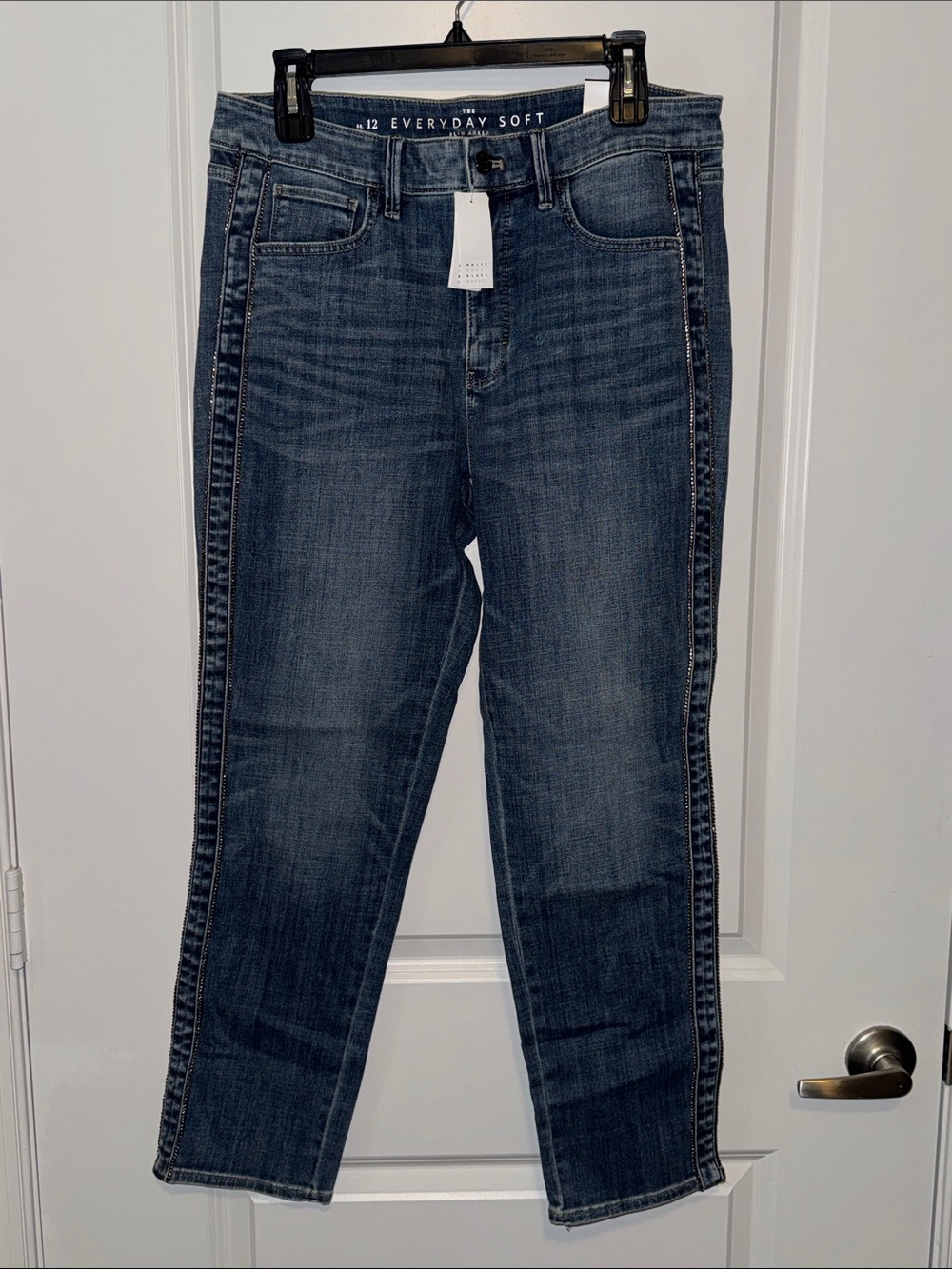 White House Black Market Women's Dark Blue Straight Leg Jeans